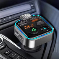 Car BT5.0 Handsfree Call Car Mobile Charger Dual USB QC3.0 Charge rapide avec affichage Lecteur de musique BT-mp3 Transmetteur FM