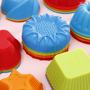 Moldes de Silicona para Muffins en Forma de Corazón, Estrella y Flor, Aptos para Horno, Fáciles de Desmoldar, para Tartas de Huevo, Cupcakes y Pudín - Product Image 2