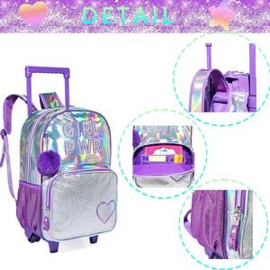 <span class=keywords><strong>Mochila</strong></span> con <span class=keywords><strong>Ruedas</strong></span> FANATEE Mermaid para Niñas, Mochilas con <span class=keywords><strong>Ruedas</strong></span> para la Escuela Primaria, Bolsa de Viaje con <span class=keywords><strong>Ruedas</strong></span>, Juego de Maletas para Niños - Product Image 2