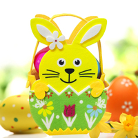 Panier de Pâques en feutre avec motif lapin imprimé par sublimation, sac cadeau pour remplir