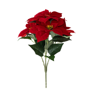 Flores de Seda de Flor de Pascua Festivas, Decoración para el Hogar de Año Nuevo, Cestas de Flores para el Día de Apertura, Flores Artificiales Ornamentales para Decoración de Escenas, China - Product Image 6