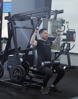Machine à triceps frontale à charge par plaques, double levier, poignée rotative à 360°, réglage de la largeur de la poignée, siège réglable, usage commercial