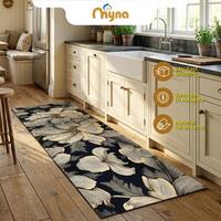 Tapis de couloir vintage à motif floral, en velours cristal doux, grand imprimé floral, antidérapant, long tapis pour entrée, couloir, décoration intérieure