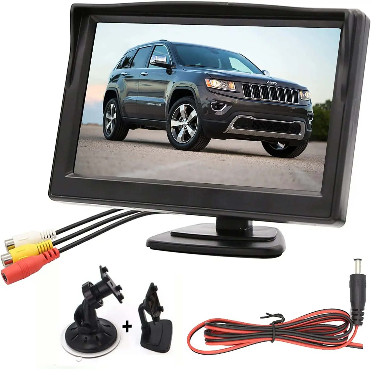 Nieuwe 5 Inch Kleur Tft Lcd Mini Auto Achteruitkijkmonitor Parking Achteruitkijkscherm Voor Vrachtwagen Rv Aanhangwagen Achteruitrijcamera