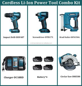 Kit Combinado <span class=keywords><strong>de</strong></span> Herramientas Eléctricas Inalámbricas <span class=keywords><strong>Makita</strong></span> 18V LXT, Atornillador <span class=keywords><strong>de</strong></span> <span class=keywords><strong>Impacto</strong></span>, Clavadora, Sierra Circular, Cargador Doble DC18RD, Juego <span class=keywords><strong>de</strong></span> Herramientas Eléctricas para Trabajar la Madera - Product Image 6