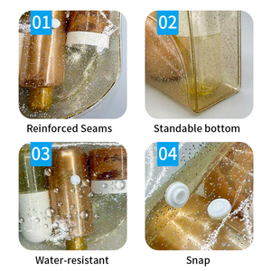 Sacs en plastique PVC directement <span class=keywords><strong>de</strong></span> <span class=keywords><strong>l</strong></span>'usine, sacs à bouton, sacs cadeaux, sacs <span class=keywords><strong>de</strong></span> présentation, sacs <span class=keywords><strong>de</strong></span> maquillage en PVC, sacs cosmétiques à paillettes avec fermeture à bouton-pression - Product Image 3