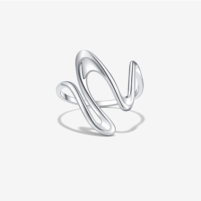 FUAMAY Geometric U Shape Fashion Minimalist Silver Ring Dainty Fashion Hot Sale 925 Sterling Silver Geometric Ring