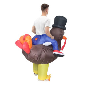 Thanksgiving Day Adult Halloween <strong>Costume</strong> Funny Riding Black <strong>Turkey</strong> <strong>Inflatable</strong> Waterproof Polyester Unisex Mascot Suit Free Size - Product Image 2