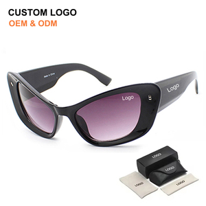 Wholesale Trendy Cat Eye Sun Glasses with UV Protection Women's Luxury Designer Brand OEM Custom Logo Manufacturer Sunglasses - Product Image 1