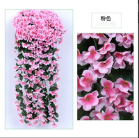 Flowers-80CM murale suspendue violette en soie artificielle pour les décorations de Noël et de remise des diplômes de la fête des mères