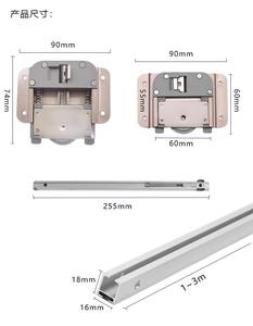 Riel para puerta corredera de gabinete sin ranura para amortiguación, riel de polea para puerta corredera colgante externa, accesorios de herrajes de empuje y tracción - Product Image 1