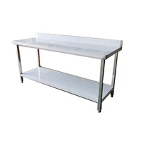 Table de travail en acier inoxydable 201/304 personnalisée, banc de travail assemblé avec trou de vidage, capacité de charge robuste de 300 kg/m pour cuisine