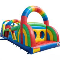 Parcours d'obstacles gonflable en PVC écologique sur le thème du sport, toboggan pour enfants, équipement de jeu d'aventure pour carnaval, qualité commerciale, sec