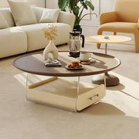 Mesa de Centro de Acrílico para Café y Té, Estilo Medieval Moderno, Simple, Pequeña, para Sala de Estar, Combinación de Mesa de Té para el Hogar