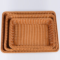 Panier à fruits en rotin plastique tressé à la main, durable, bon marché, pour supermarché, panier à fruits et légumes, boîte de rangement