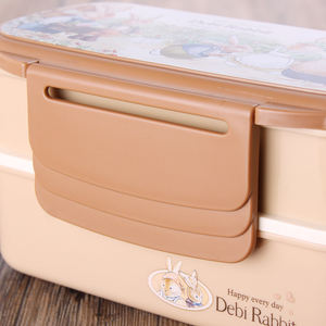 กล่องข้าวพลาสติกสองชั้<span class=keywords><strong>น</strong></span>ลายการ์<span class=keywords><strong>ตู</strong></span><span class=keywords><strong>น</strong></span>กระต่าย ขนาด <span class=keywords><strong>18</strong></span>*10*9 ซม. พร้อมช่องแบ่ง - Product Image 2