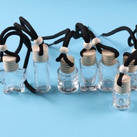 Nouveau Flacon Diffuseur de Parfum pour Voiture en Verre Mat Rond Créatif 5ml, Pendentif Décoratif Vide pour Huiles Essentielles