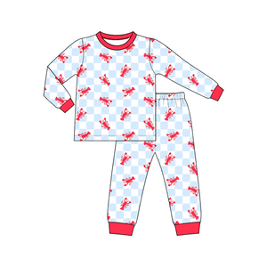 Précommande : Ensembles de pyjamas pour enfants à imprimé écrevisses, comprenant un sweat à capuche et un pantalon, et des pyjamas pour bébés, assortis pour frères, vêtements pour enfants - Product Image 3