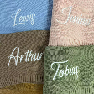 2 giorni di Drop Shipping personalizzato personalizzato ricamato nome del bambino coperta per neonati Baby Shower <span class=keywords><strong>regalo</strong></span> - Product Image 3