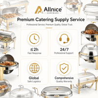 Ensemble de plats de service modernes en acier inoxydable Allnice, compatible induction, chauffe-plats à alcool pour fêtes et traiteurs