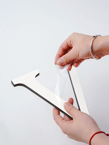 Adesivo Murale 3D in Acrilico <span class=keywords><strong>con</strong></span> Lettere Inglesi, Numeri e Piastrelle Come Sfondo per Decorazione Pareti - Product Image 5