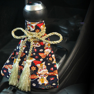 Car <b>Gear</b> <b>Knob</b> Cover Universal Linen Japanese Style With Tassel For Manual Transmission Cars - Product Image 3