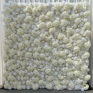 KL-WA92 Wholesale Customized Artificial Roll up Flower Wall 8ft X 8ft 5d 3d Flower Wall Panel Backdrop for Wedding Party Decor - Product Image 5