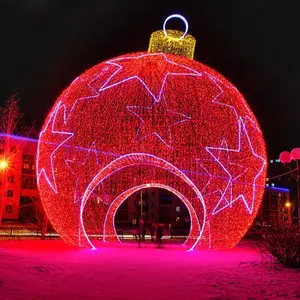 Grote Outdoor Kerstversiering Gigantische 3d Walk-Through Led Verlichting Ornament Ip65 Rated Winkelcentrum Decoraties