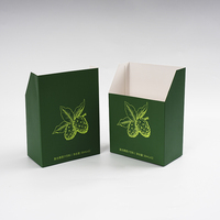 Cajas de Cartón Plegables para Bebidas Personalizadas, Cajas de Papel con Tapa Inclinada Verde y Base con Cierre a Presión
