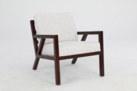 LS # 20002 KD ONLINE Fauteuil d'appoint en bois massif antique, fauteuil de salon rembourré en tissu, canapé individuel pour salon, chambre, hôtel