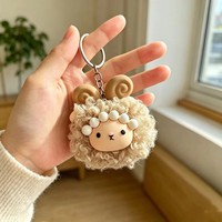 Nouveau Pendentif en Peluche Mouton Bouclé Brodé à la Main 2026, Forme de Mouton, Doux et Mignon, Porte-clés, Accessoire de Sac, Petit Cadeau