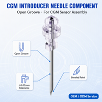 Aiguille d'insertion pour surveillance continue du glucose Ieeton Medical, canal en U, 0,6 mm OD, dispositifs de précision pour le diabète, qualité médicale