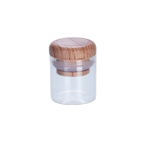 Coperchio di legno piccola bottiglia trasparente di tenuta di protezione ambientale bottiglia vuota di personalizzazione del logo piccolo vaso di <span class=keywords><strong>vetro</strong></span> - Product Image 6