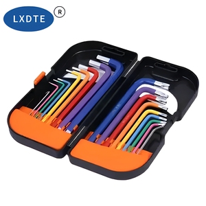 Set di chiavi esagonali <span class=keywords><strong>a</strong></span> L <span class=keywords><strong>da</strong></span> 9 pezzi in acciaio al cromo vanadio, metriche, industriali, colorate, LXD - Product Image 2