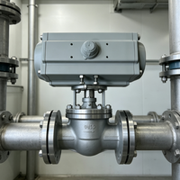 Vanne à boisseau sphérique pneumatique à commande pneumatique en acier inoxydable PN16-PN63 DN50-DN200 pour systèmes de traitement d'eau, d'huile, de gaz et de produits chimiques