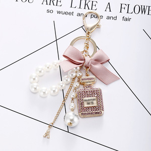 Tas tangan anak perempuan, dompet tangan mobil, gantungan kunci, botol parfum, gantungan kunci, baja anti karat, mewah, manik-manik mutiara - Product Image 5