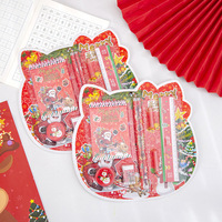 Ensemble de papeterie de noël règle gomme crayon cahier cahier d'école personnalisé ensemble de papeterie Kawaii pour les enfants