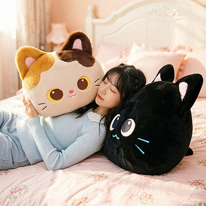 Coussin <span class=keywords><strong>de</strong></span> dossier en peluche <span class=keywords><strong>chat</strong></span> mignon incontournable, rembourré en coton PP, plusieurs tailles, pour bureau, voiture, maison, soutien lombaire confortable pour adultes - Product Image 6