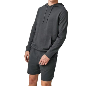 Ensemble de survêtement pour homme 100% coton, sweat à capuche et short, vêtements de tous les jours pour l'automne, streetwear tendance - Product Image 4