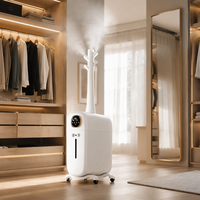 Humidificateur ultrasonique mobile 25L pour usage commercial et hôtelier, avec télécommande tactile, quatre atomiseurs et roues, idéal pour bureau, grande pièce, usage domestique
