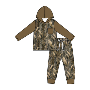 Ensemble sweat à capuche et pantalon personnalisé pour garçons, tenues de chasse d'automne, vente en gros, vêtements pour frères, vêtements pour tout-petits, boutique de vêtements pour enfants, vêtements d'usine - Product Image 4