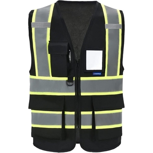 سترة أمان بشعار مخصص مع شريط عاكس، تصميم مقاوم للماء ومتين، مثالية للعمل في الهواء الطلق، سترة أمان بشعار مخصص - Product Image 1