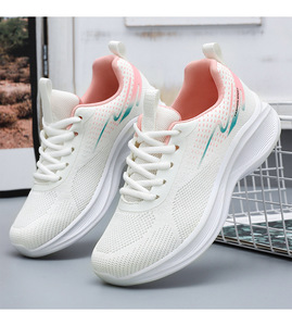 <span class=keywords><strong>Scarpe</strong></span> da Corsa Traspiranti in Mesh per Donna, Sneakers Sportive Leggere Bianche e Rosa - Product Image 1