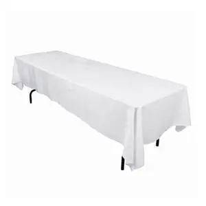Reador toptan dikdörtgen masa örtüsü 6 ayak masa yıkanabilir polyester beyaz masa örtüleri olaylar için