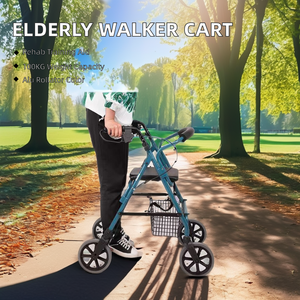 Marcheur et chariot de déambulateur adulte à 4 roues en aluminium pliant léger pour les personnes âgées - Product Image 5