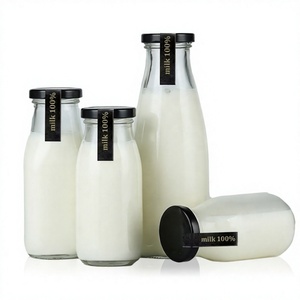 Bouteilles en verre transparent avec bouchon à vis pour boissons, contenants de 200 ml, 250 ml, 500 ml, 1000 ml pour l'emballage laitier - Product Image 2
