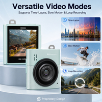 Potente Cámara Digital 2.5K de 64MP con Pantalla IPS de 1.4 Pulgadas, Zoom 16X, Cámara de Bolsillo con Modo de Movimiento Lento para Adolescentes, Accesorio de Moda, Regalo