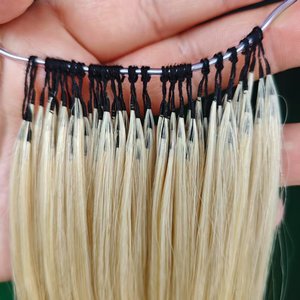 Extensiones Remy virgen de alta calidad 9A 10A12A, punta de pluma circular pequeña <span class=keywords><strong>americana</strong></span>/coreana, sin plegado, sin punta, cabello humano de algodón - Product Image 3
