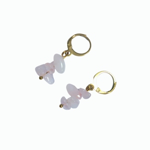 Pendientes de Cuarzo Rosa con Piedras en Forma de Gota, Hechos a Mano, Joyería Colgante para Fiestas, Uso Diario, Regalo - Product Image 4