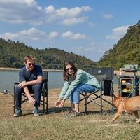 Chaise de camping surdimensionnée en aluminium léger TIMBER RIDGE, lot de 2, chaise de réalisateur portable, table latérale amovible, poche extérieure